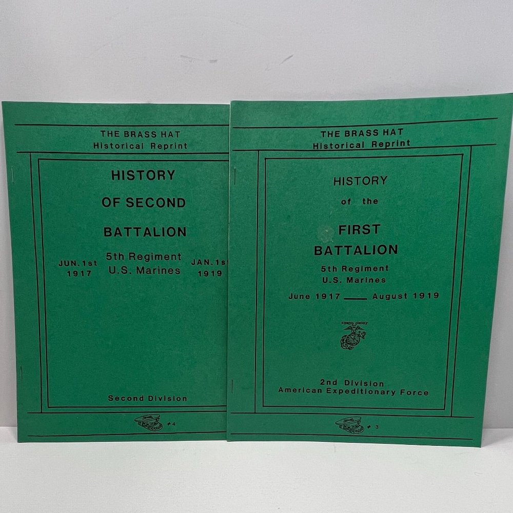 US Marines 5th Regiment History First Second Battalion Reprint Set of 2